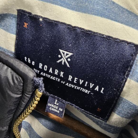 Roark Vest Mens Large Black Blue Full Zip Puffer Quilted Two Tone Synthetic - Picture 3 of 9